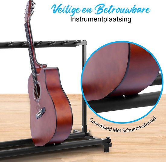 Support Guitare Pliable Avec Médiators - Universel Pour Acoustique, Électrique Ou Basse