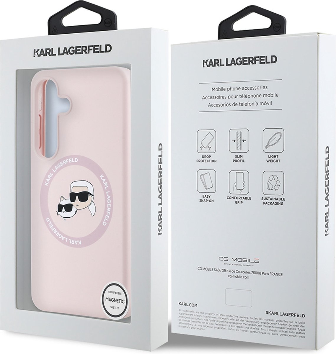 Karl Lagerfeld Backcase hoesje geschikt voor Samsung Galaxy S25 - Effen Roze - Silicone
