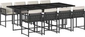 vidaXL - 9-delige - Tuinset - poly - rattan - zwart
