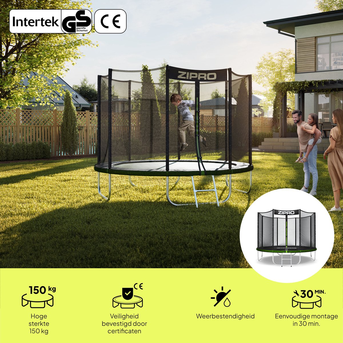 ZIPRO Jump Pro OUT - Trampoline - Ø252cm 8FT - Trampoline met veiligheidsnet - Voor kinderen - Inclusief Ladder - max. 150 kg - UV-bestendig – foto 2