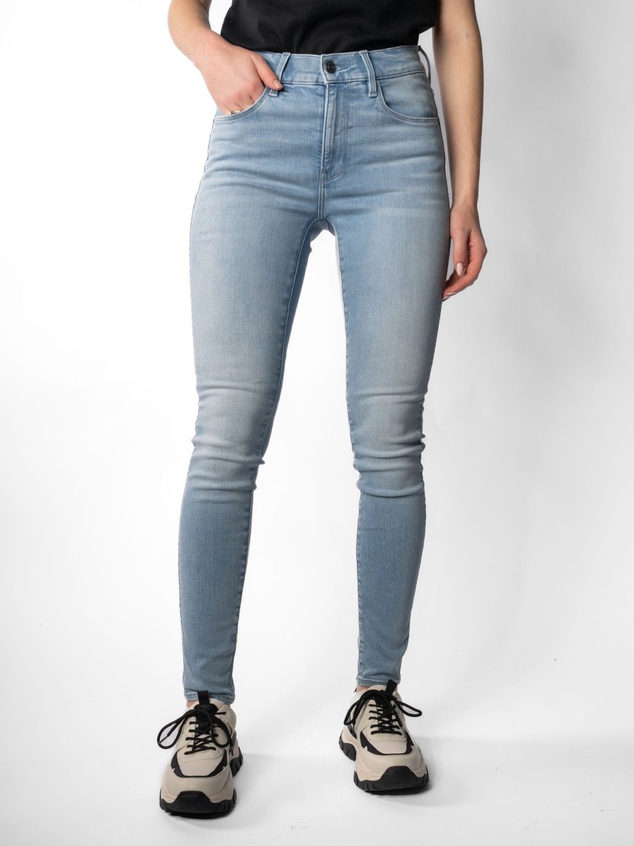 G-STAR 3301 Skinny Wmn Dames Jeans lt aged Blauw