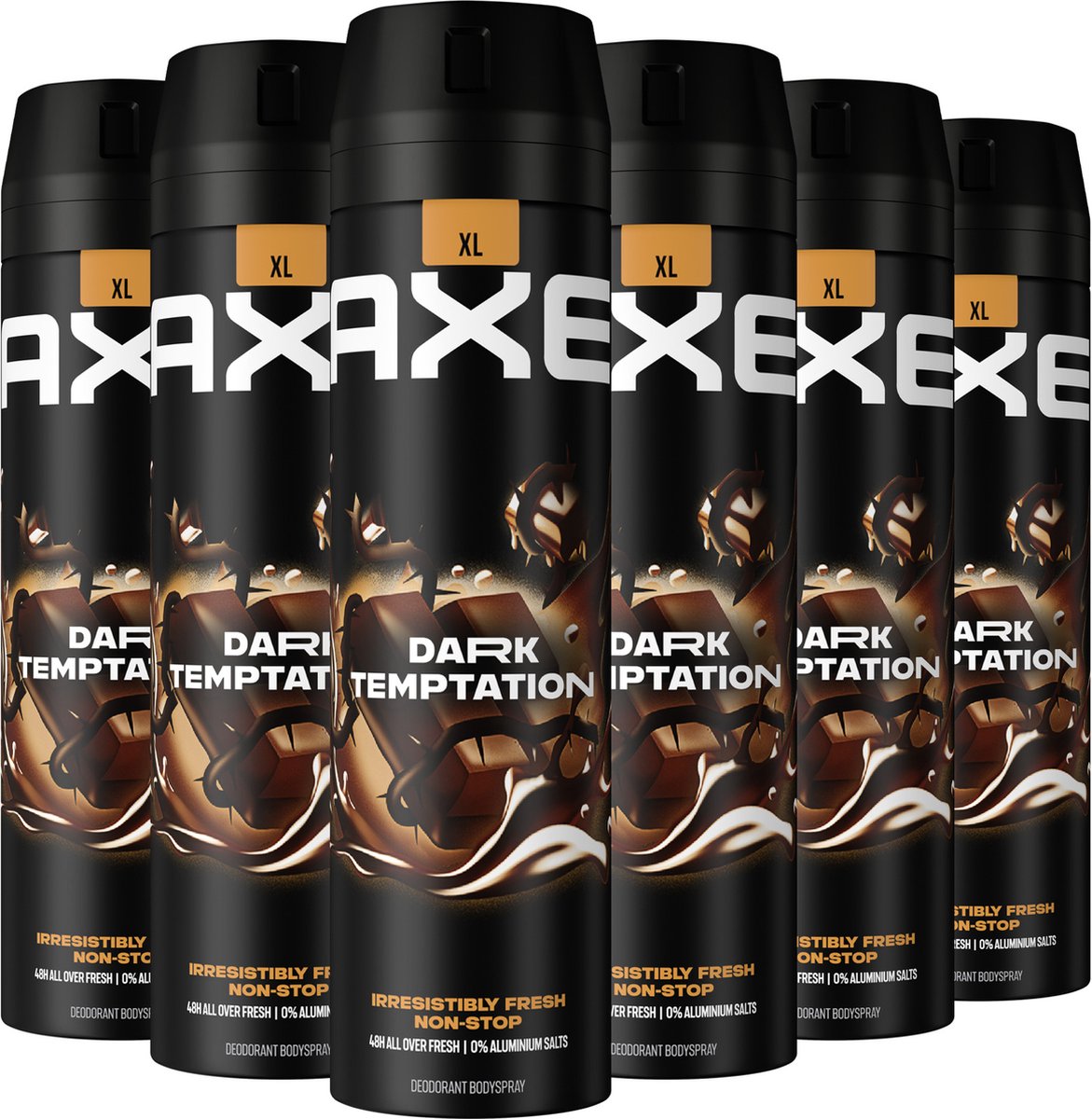 Axe Axe Dark Temptation Bodyspray Deodorant - 6 x 200 ml - Voordeelverpakking