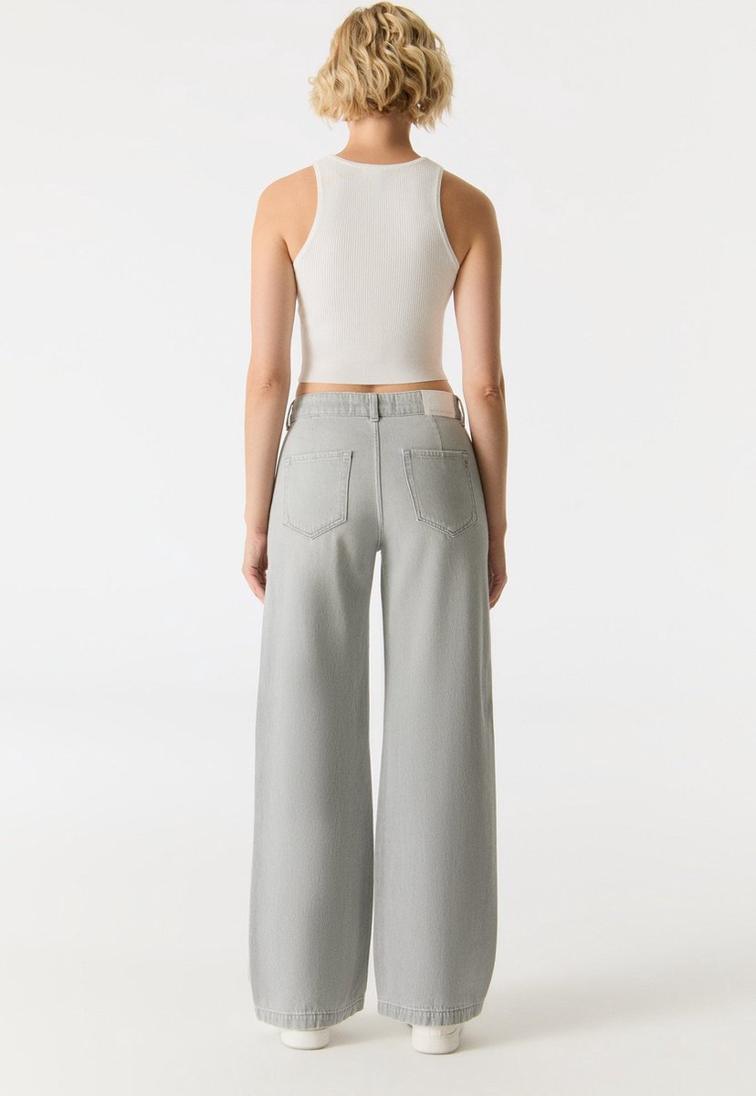 COJ - Maxine - Wide Leg Jeans - Light Grey