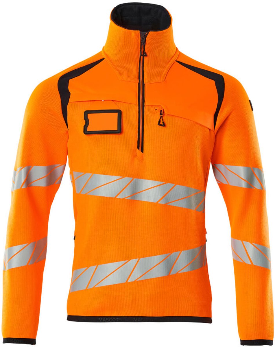 Mascot Accelerate Safe Gebreide trui met korte rits 19005-351 - hi-vis oranje/donkermarine - 2XL