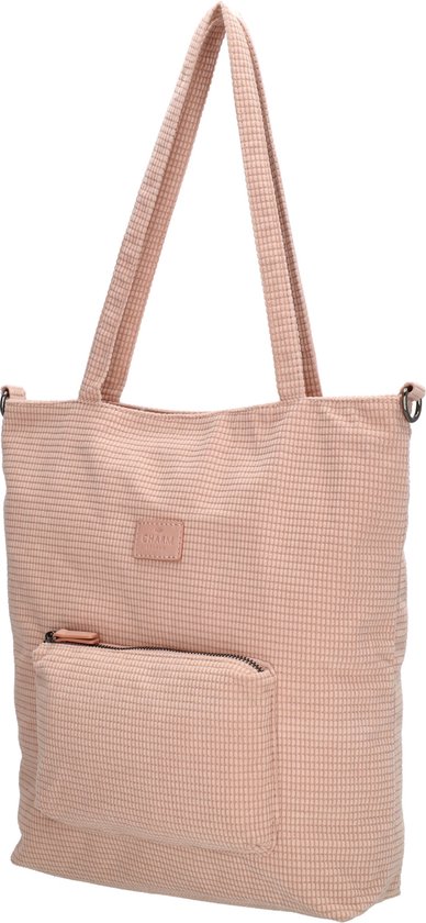 Charm London Valley Shopper - Sac à bandoulière - Bandoulière - Ajustable - Amovible - Bandoulière - Léger - Structure gaufrée - Sac fourre-tout - Rose tendre