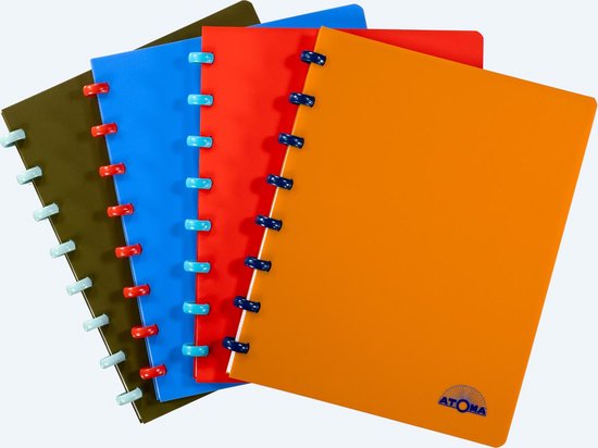 Carnet Atoma Nature , format A5, 144 pages, carreaux commerciaux, couleurs assorties