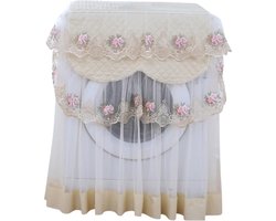 Wasmachine hoes - Droogmolenhoezen - Wasmachine beschermer - Wasmachine cover - Wasdroger beschermhoes - Droogcombinatiehoes - rol stofkap - 60 * 60 * 85 CM - kant ruche bloemen - Voor De Meeste Voorlader Wasmachines En Buitendrogers