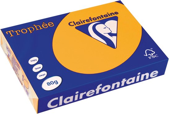 Clairefontaine Trophée, 80g, gouden geel kopieerpapier.