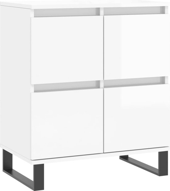 Modulo Plato Badkamermeubel Voor Waskom | 80 Cm Mat Wit Greeploos Front Hoogglans Zwart Blad 3 Lades Bmk19 00160