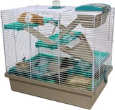 Rattenkooi - Frettenkooi - Chinchilla kooi – Hamsterkooi Met 3 verdiepingen- Knaagdierenkooi Met Hamsterspeelgoed - 36 x 50 x 45 cm