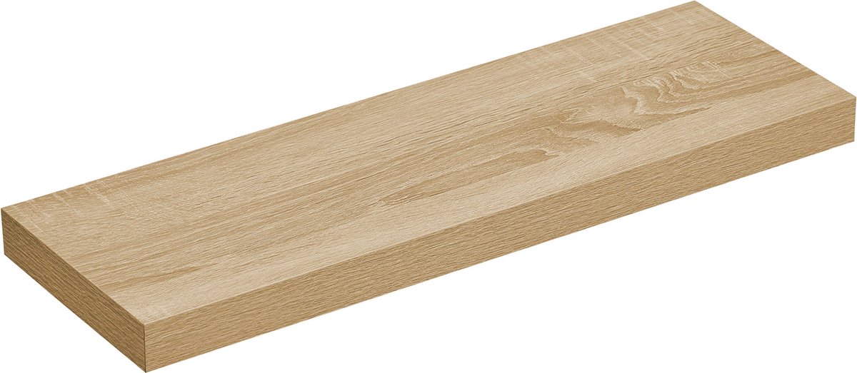 Wandplank 60 cm - SONOMA - IJzeren Beugel, Praktisch en Decoratief, Voor Boeken, Planten en Decoraties, Kleur: Eiken Sonoma, 60 x 20 x 3,8 cm, Max. 15 kg