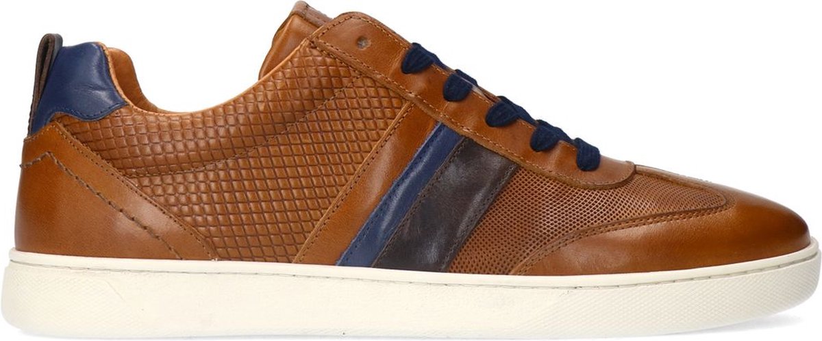 No Stress - Heren - Cognac leren sneakers - Maat 45