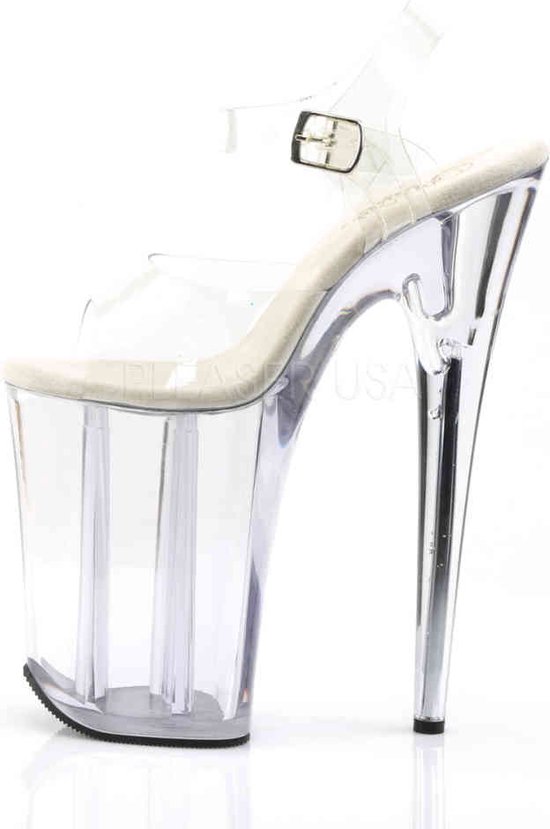 Pleaser - INFINITY-908 Sandale à bride cheville, Chaussures de pole dance - Pointures US 11 à 41 - Argent