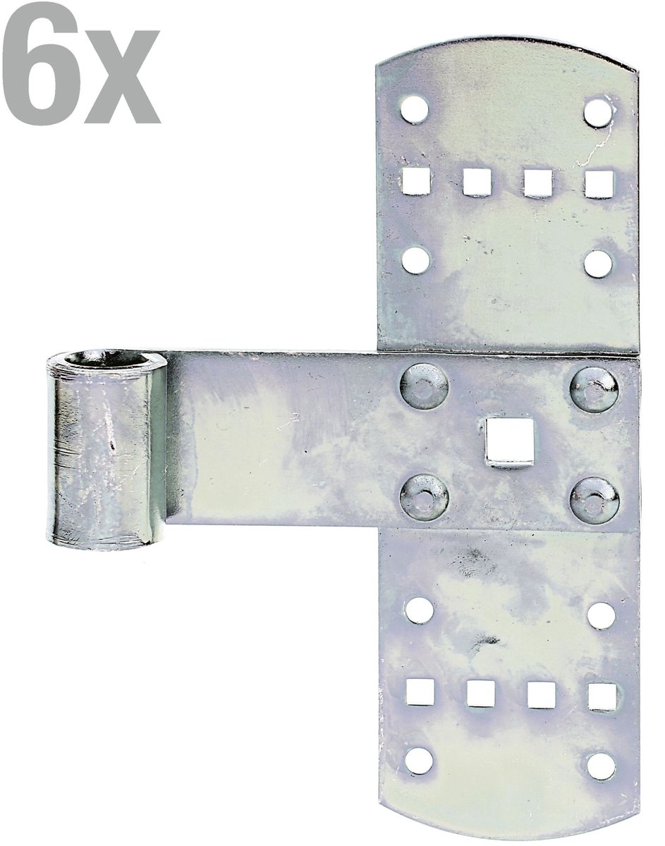 Alberts 6x gegalvaniseerd kruisscharnier 160x50mm Kruisscharnier Hoekscharnier Deurscharnier
