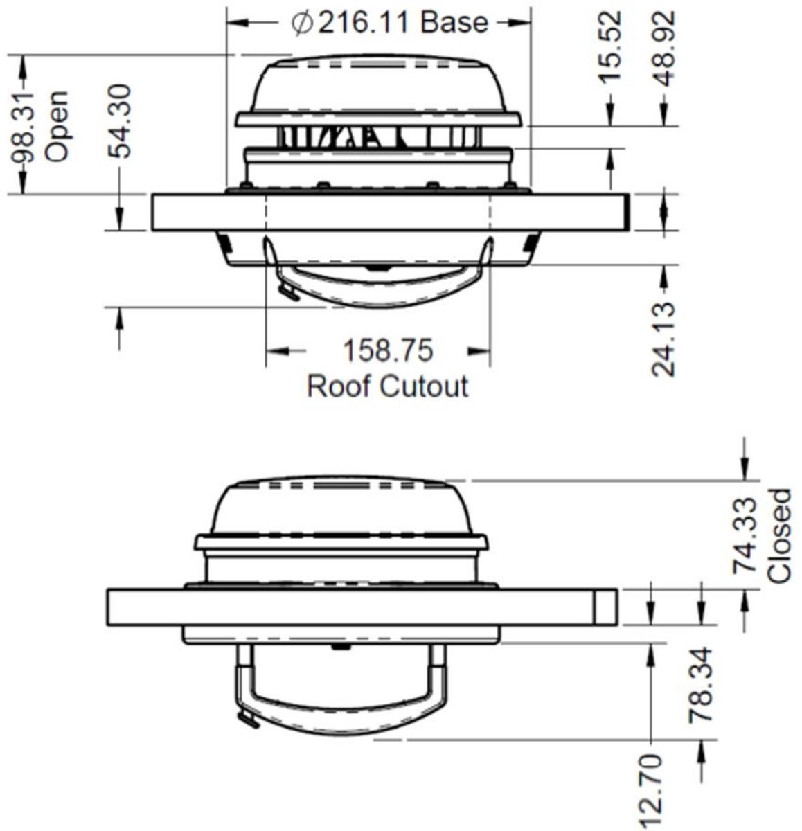 MaxxFan Dome Zwart