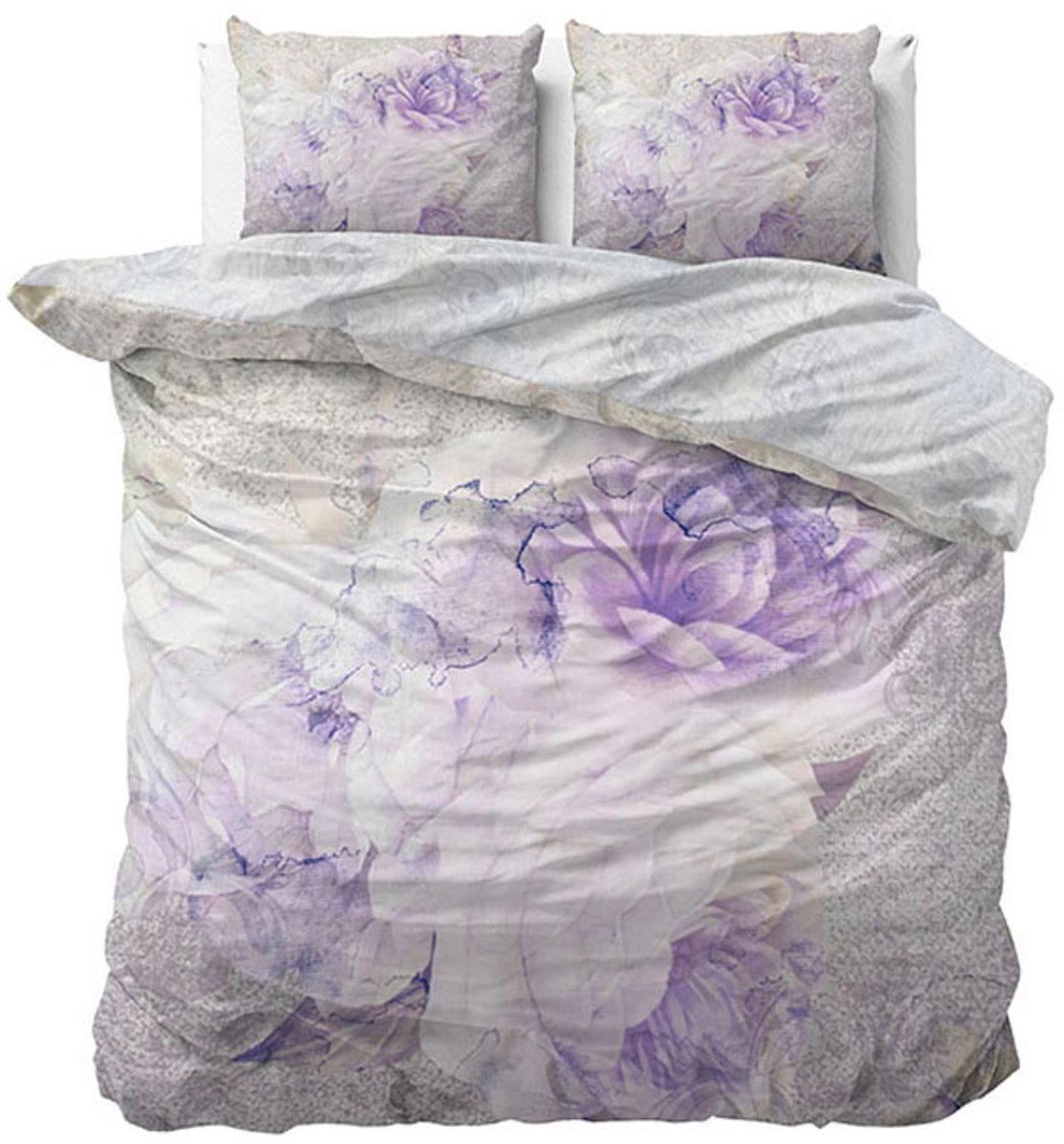 Dekbed-Discounter - Manilla Dekbedovertrek 240 x 200/220 cm - Verkoelend Katoen-Satijn - Dubbele instopstrook - Wassen op 30 graden - Inclusief 2 kussenslopen - Katrine White
