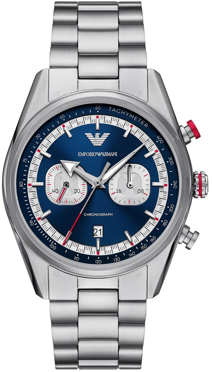 Emporio Armani Racer AR11676 Horloge - Staal - Zilverkleurig - Ø 42 mm