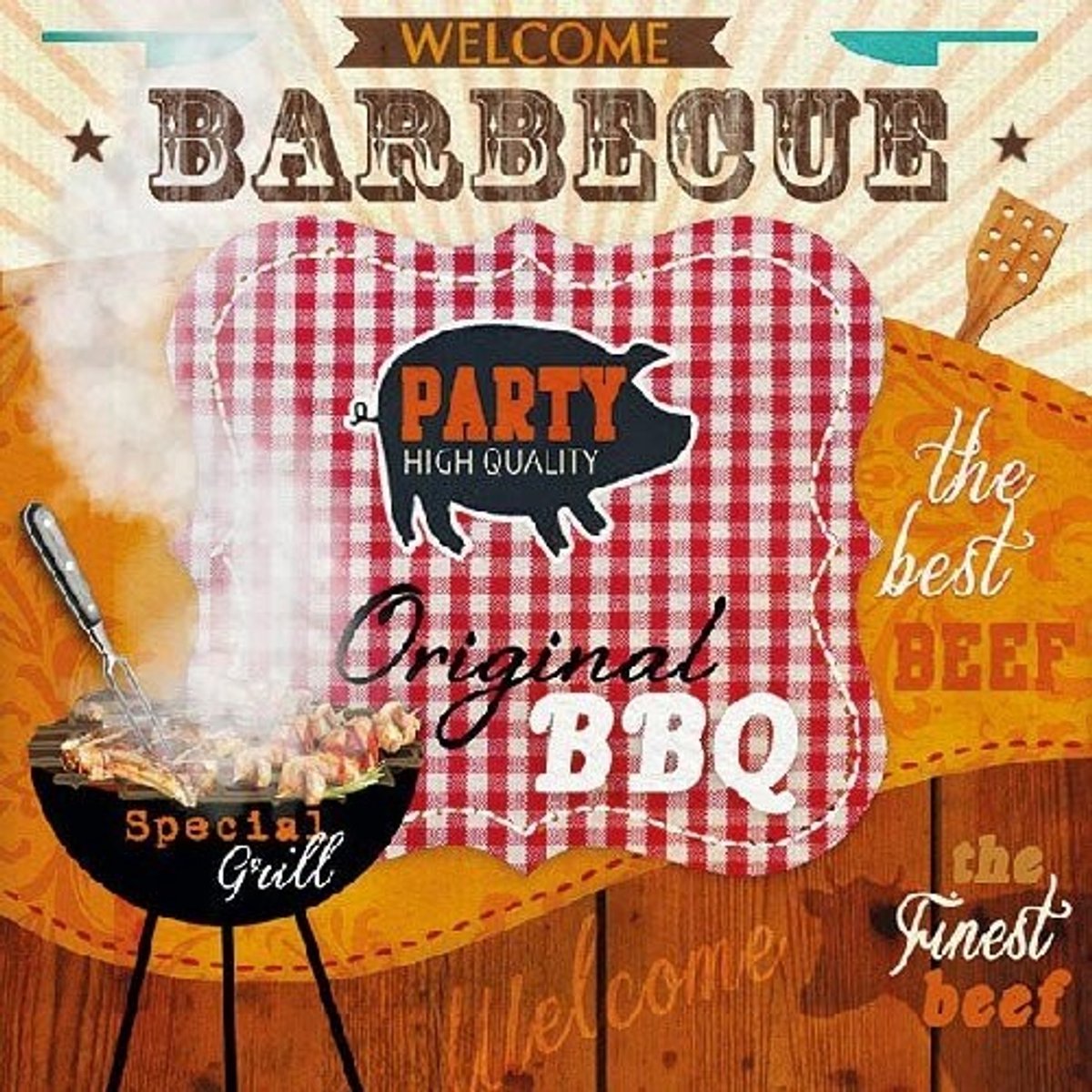 Ambiente - Servetten - 33 x 33 cm - Orignal BBQ -