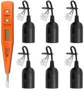 SCNNC Zwarte E27 Renovatiefitting Met VDE-Spanningstester, 250 V 4 A Max. 60 W, Bouwfitting Voor Bouwwerkzaamheden Keuken Woonkamer, 4 Stuks SCNNC Zwarte E27 Renovatiefitting Met VDE-Spanningstester, 250 V 4 A Max. 60 W, Bouwfitting Voor Bouwwerkzaamheden Keuken Woonkamer, 4 Stuks