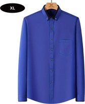 Chemise Livano Homme - Adultes - Manches longues - Sans repassage - Manches longues - Bleu roi - Taille XL