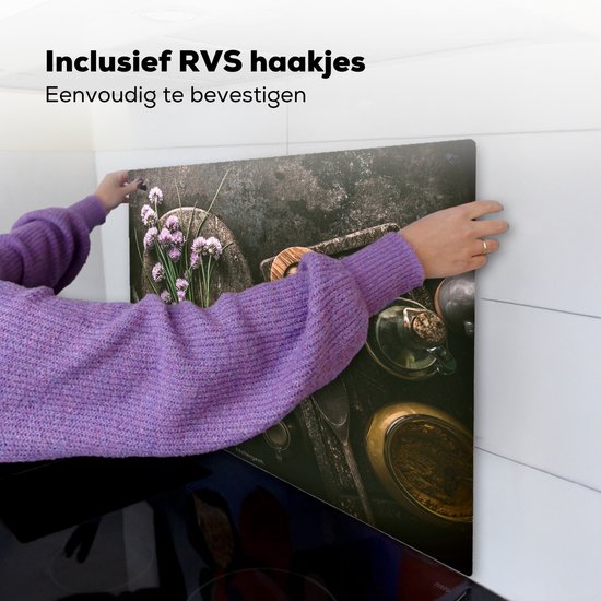 KitchenYeah® Protection plaque induction 57.6x51.6 cm - Herbes - Épices - Nature morte - Protege plaque de cuisson - Couvre plaque induction - Protecteur d'induction - Cuisine