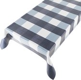 Tafelzeil Blocks Blauw -  100 x 140 - Blauw tafelkleed - Beschikbaar in verschillende maten - Geleverd in een koker