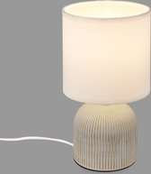 Bol.com BRILONER - INO - Tafellamp - met stoffen kap & keramiek voet - bedlamp slaapkamer - Ø15cm x 28 cm - wit aanbieding