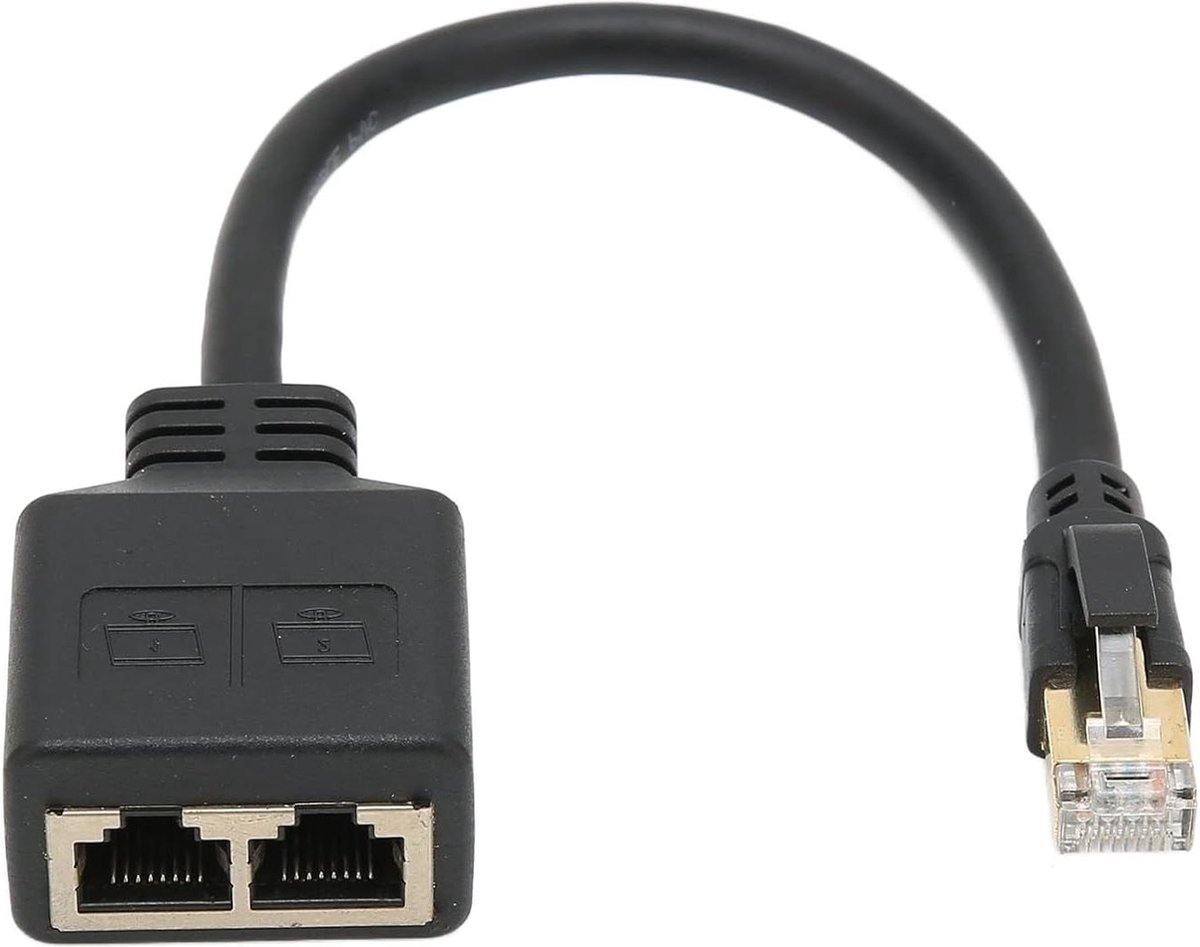 Netwerk 1 Tot 2 Poort Ethernet Splitter CAT8 Netwerkkabel Adapter voor Thuiskantoor .