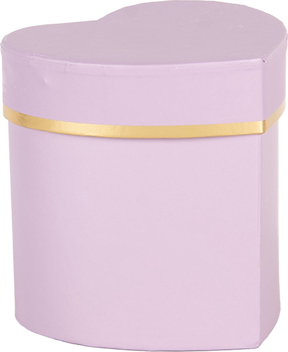 Clayre & Eef Geschenkdoos 10x10x10 cm Paars Karton