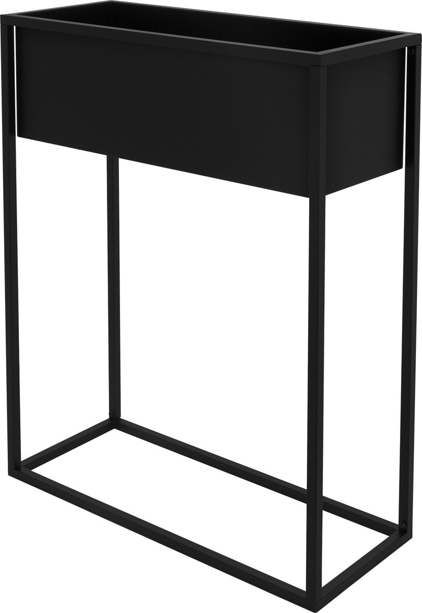 Bloemstandaard 60x25x78 cm Zwart Metaal ML-Design