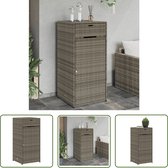 Abri de jardin The Living Store 55x55x111 cm en résine tressée gris - Meuble de rangement de jardin - Abri extérieur - Meubles de rangement - Articles de jardin - Rangement de Garden