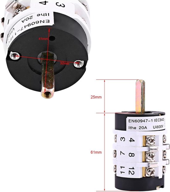 Bandenwisselaar die aan/uit-schakelaar omkeert, bandenwisselaar Machinemotor Vooruit achteruitschakelaar Heavy Duty 220V/380V/500V 40A Bandenwisselaar die aan/uit-schakelaar omkeert, bandenwisselaar Machinemotor Vooruit achteruitschakelaar Heavy Duty 220V/380V/500V 40A