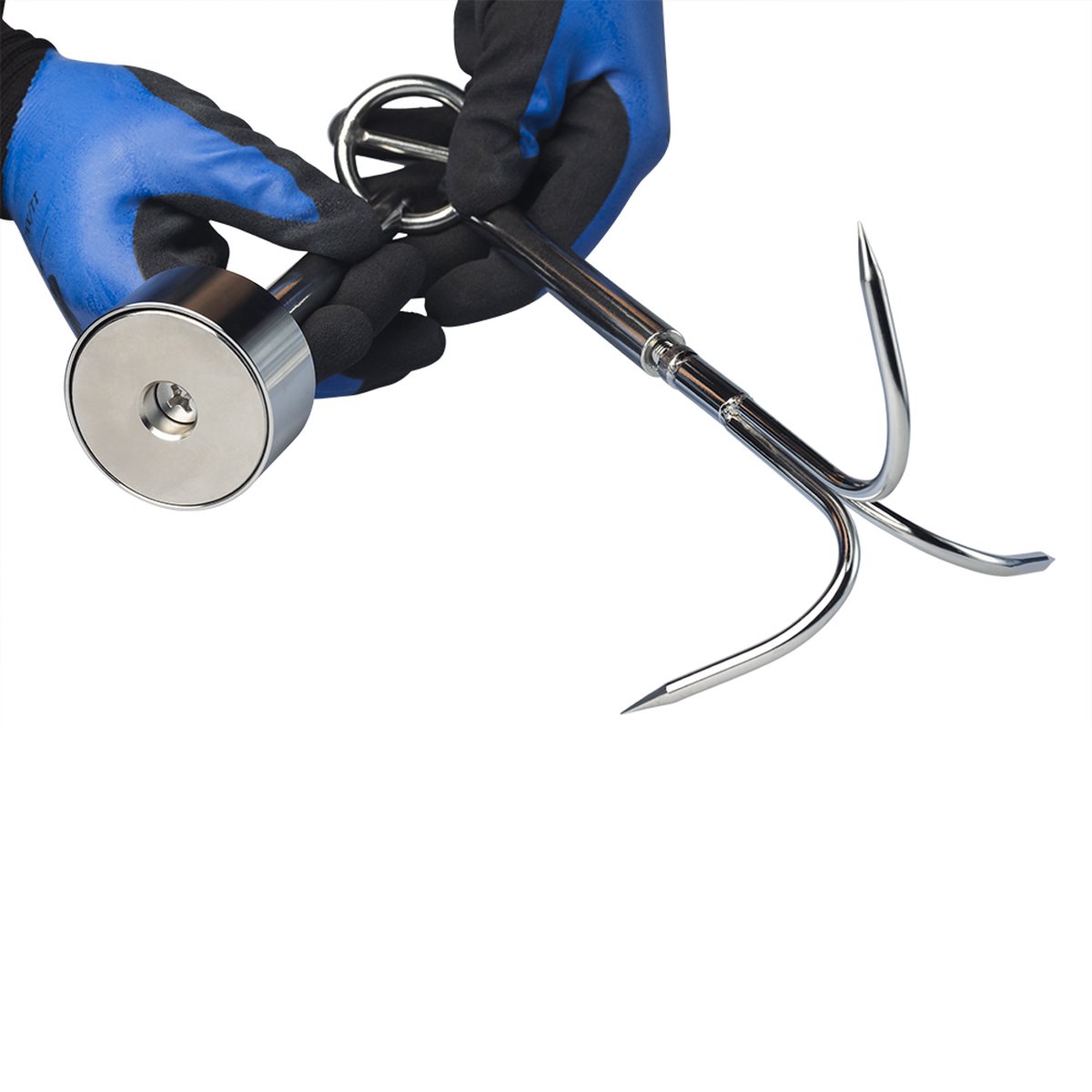 Magnetar Double Impact Hook - Vismagneet Set - 600kg Magneet en Dreghaak - Connector - Magneetvissen