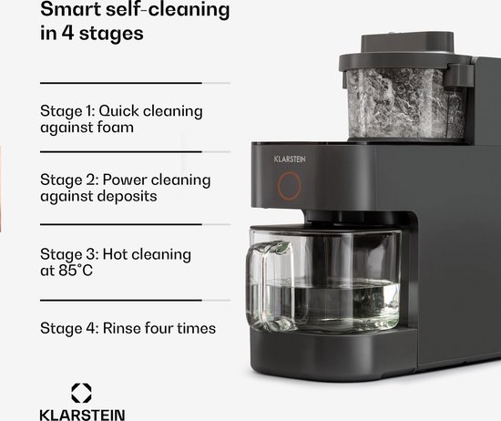 Klarstein Marcia Notenmelkmaker Milkshake Maker Blender - Voor 300 - 1200 ml - 360° Verwarmingstechniek - Zelfreinigend - Touch Bediening - Verlichte Toetsen - Afneembaar Waterreservoir - Grijs van Klarstein — afbeelding 4