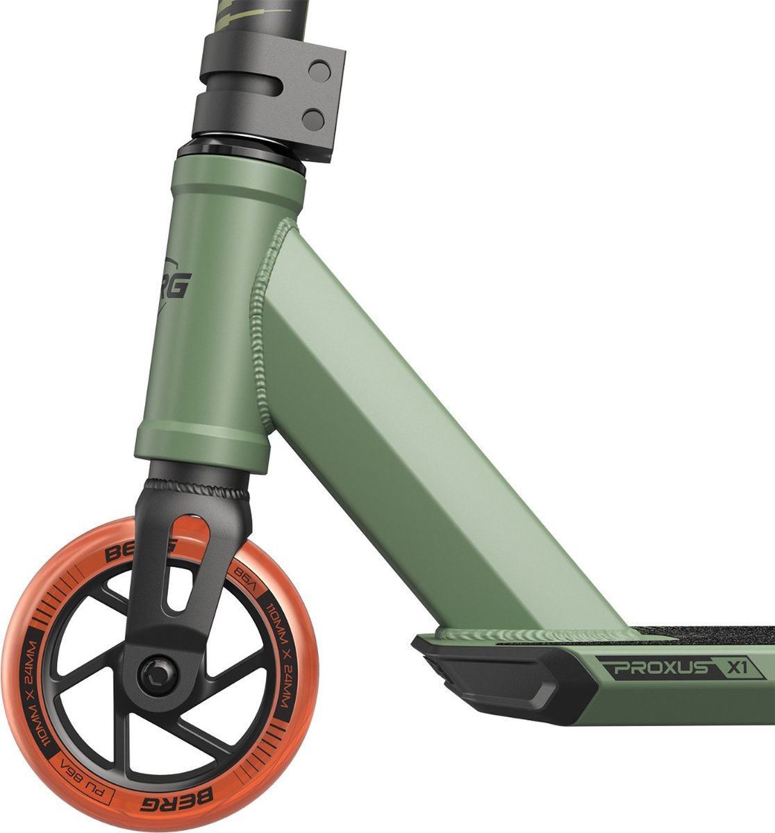BERG Proxus X1 Stuntstep - Vanaf 6 jaar - 110 mm wielen - ABEC-9 lagers – Groen/Oranje — afbeelding 12