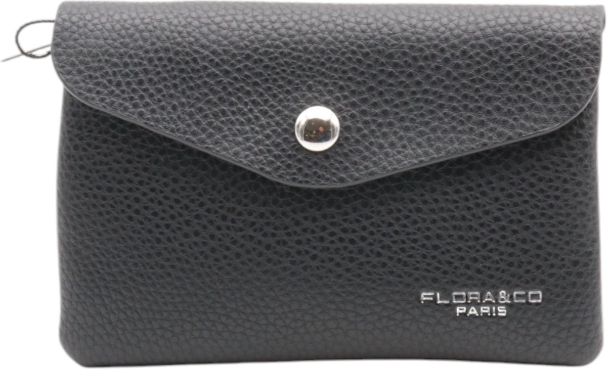 Flora & Co - Dames Portemonnee - Portefeuille - Beurs - Wallet - met rits - zwart