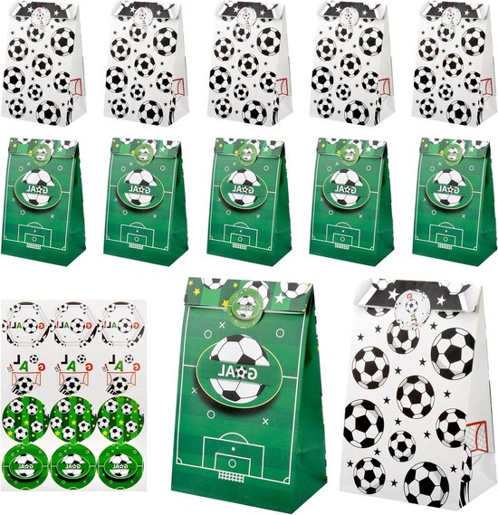 Qpout 12 Pack Kerst Papier Behandelt Zakken Met Stickers - 6 Qpout 12 Pack Kerst Papier Behandelt Zakken Met Stickers - 6