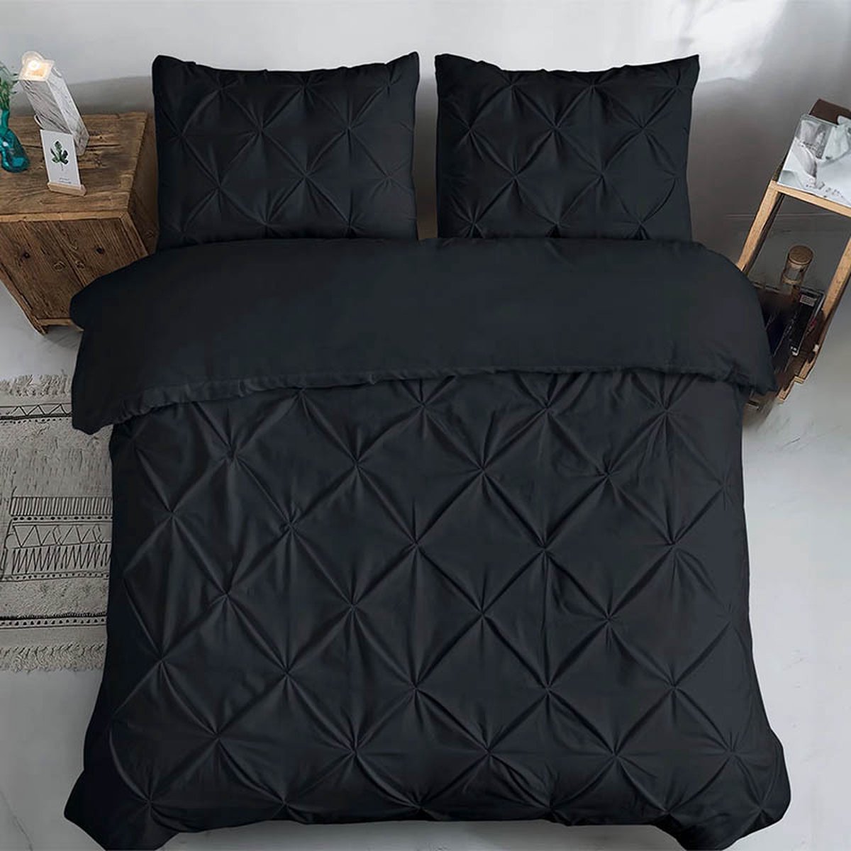 Dreamhouse Dekbedovertrek Salvador - 200 x 220 - tweepersoons - inclusief 2 kussenslopen - Luxe Reliëf Design Zwart, Wit, Blauw, Bruin, Taupe