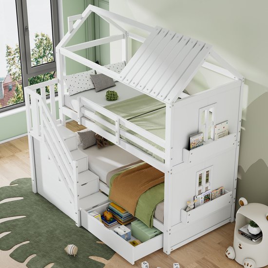 Lit superposé enfant avec armoire de rangement - EXOJO - SO NUIT Lit superposé enfant avec armoire de rangement - EXOJO - SO NUIT