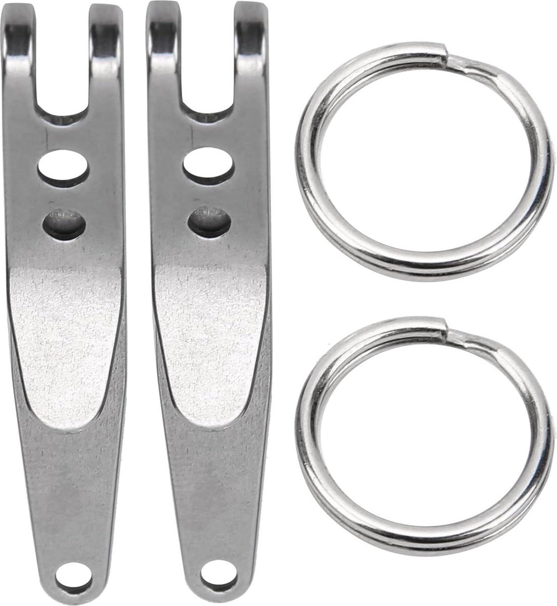 Rvs Outdoor Riem Clip Met Sleutelhanger - 2 Stuks