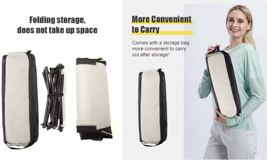 Draagbare Opvouwbare Luxe Campingstoel - Met Hoofdsteun - Lichtgewicht - Aluminium Visstoel - Inklapbare Campingstoel - Outdoor Stoel - Kampeerstoel - Luxe Kampeeruitrusting - Ergonomische Campingstoel - Waterproof - Beige van Merkloos — afbeelding 3