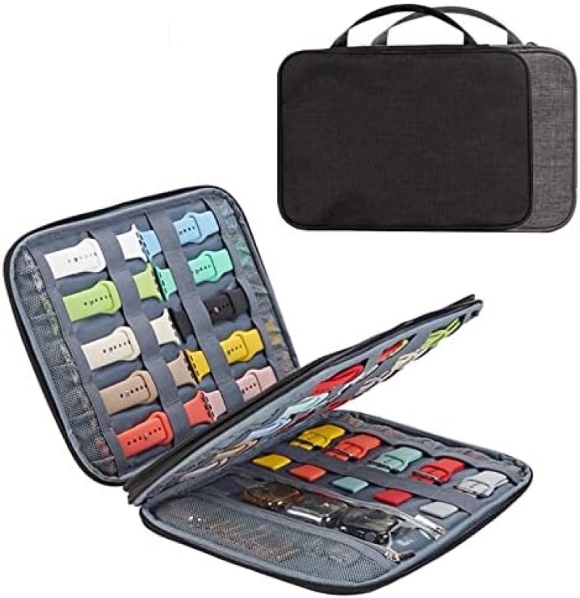 Selbro ® Opbergtas voor horlogebanden, uitbreidbare horlogeband organizer, reistas voor iWatch banden en accessoires (XL)