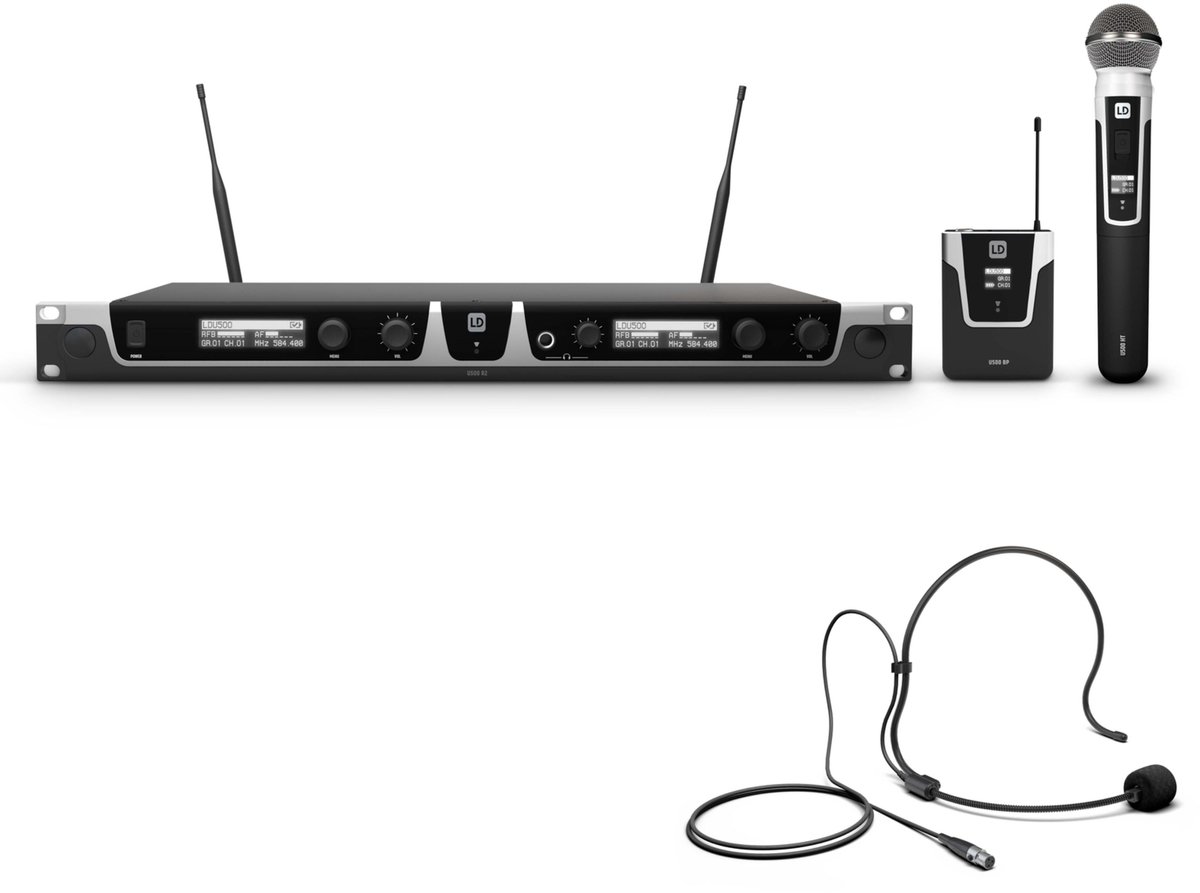 Adam Hall U505 HBH 2 584-608MHz - Draadloze transmissie set