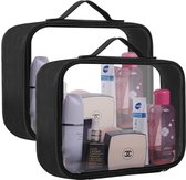 Trousse de toilette de voyage transparente et pratique JGS pour la Sécurité en avion et une organisation facile