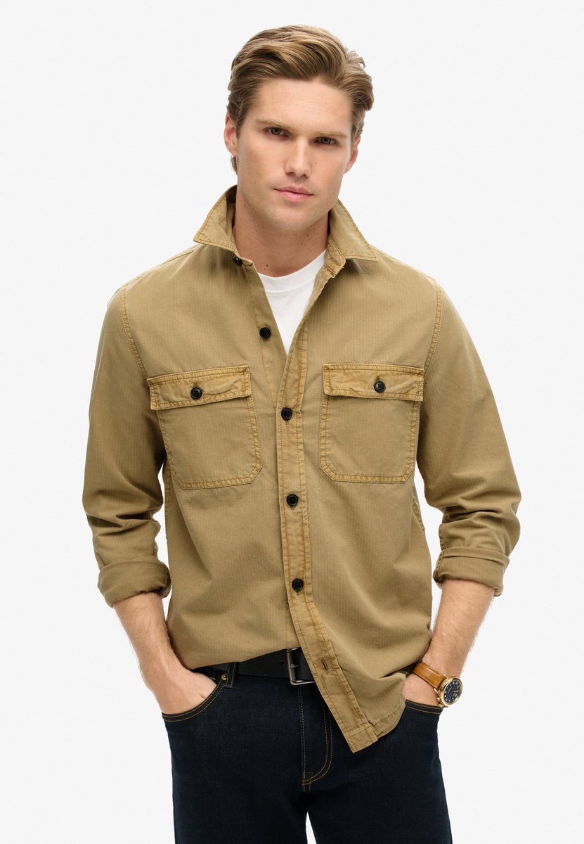 Superdry Overshirt Military – Heren Beige