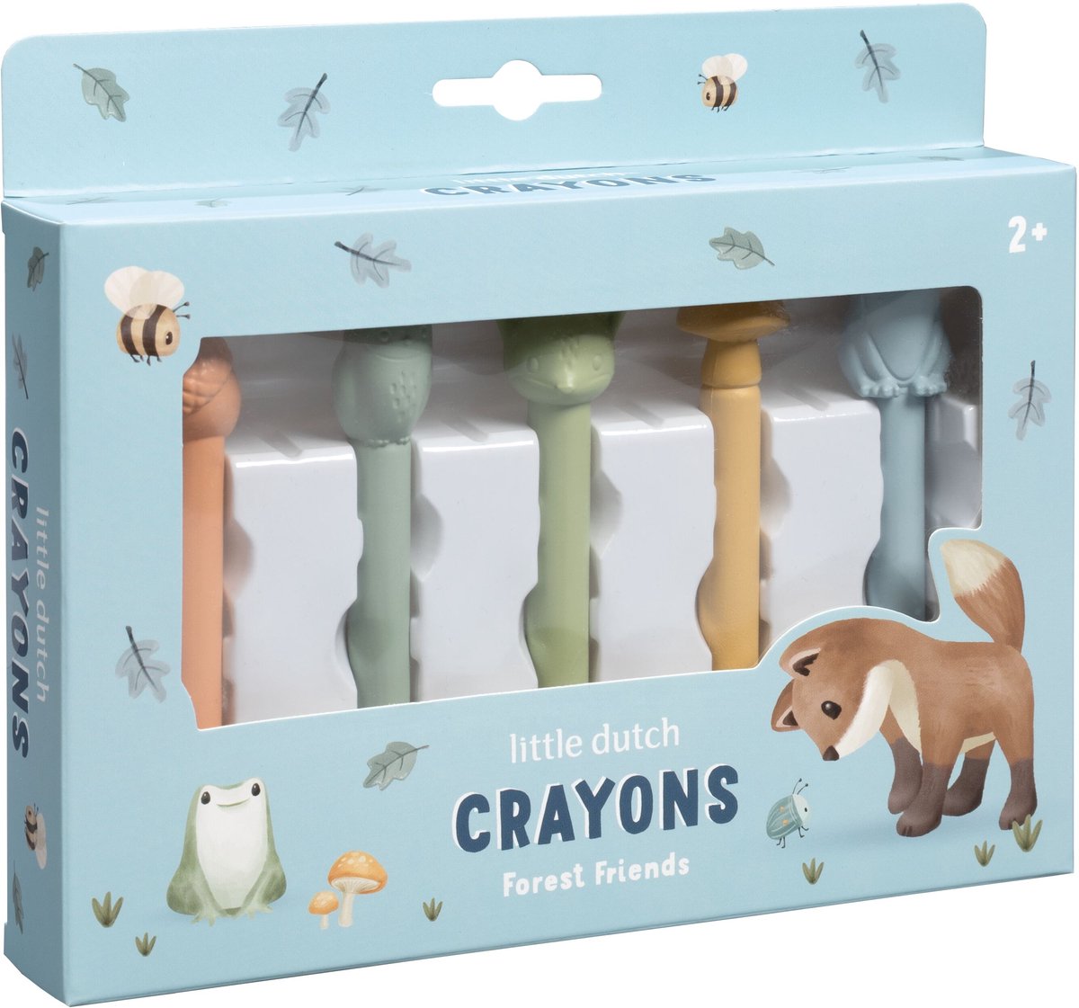 Little Dutch Waskrijtjes - Forest Friends - 5 stuks - Peuter kleuter speelgoed - Knutselen - Speelgoed kinderen - Voor meisjes en jongens - Vanaf 2 jaar