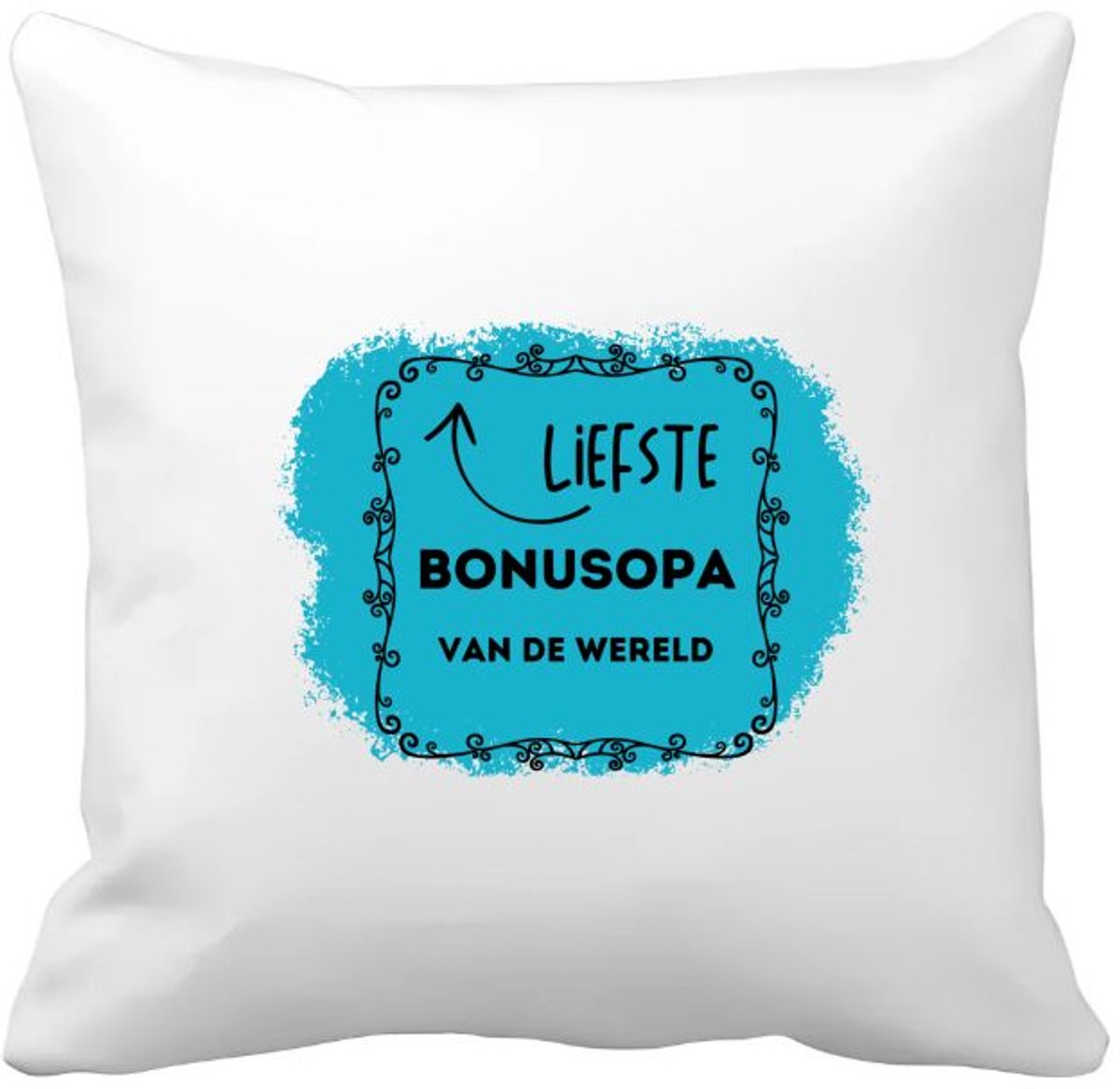 Akyol liefste bonusopa van de wereld Kussen hoes - Opa - de liefste bonusopa - verjaardag - cadeautje voor opa - opa artikelen - kado - geschenk - 40 bij 40 cm Multicolor