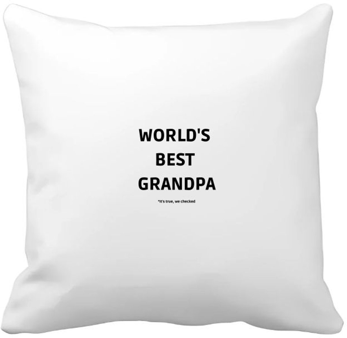 Akyol world's best grandpa it's true we checked Kussen hoes - Opa - werelds beste opa - verjaardag - cadeautje voor opa - opa artikelen - kado - geschenk - 40 bij 40 cm Multicolor