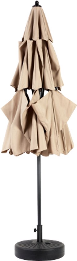 Parasol d'extérieur rectangulaire double face de 4,5 m, grand format, avec manivelle (kaki)