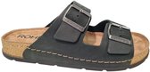 Rohde Leren Heren Slippers Slides - Zwart - 42